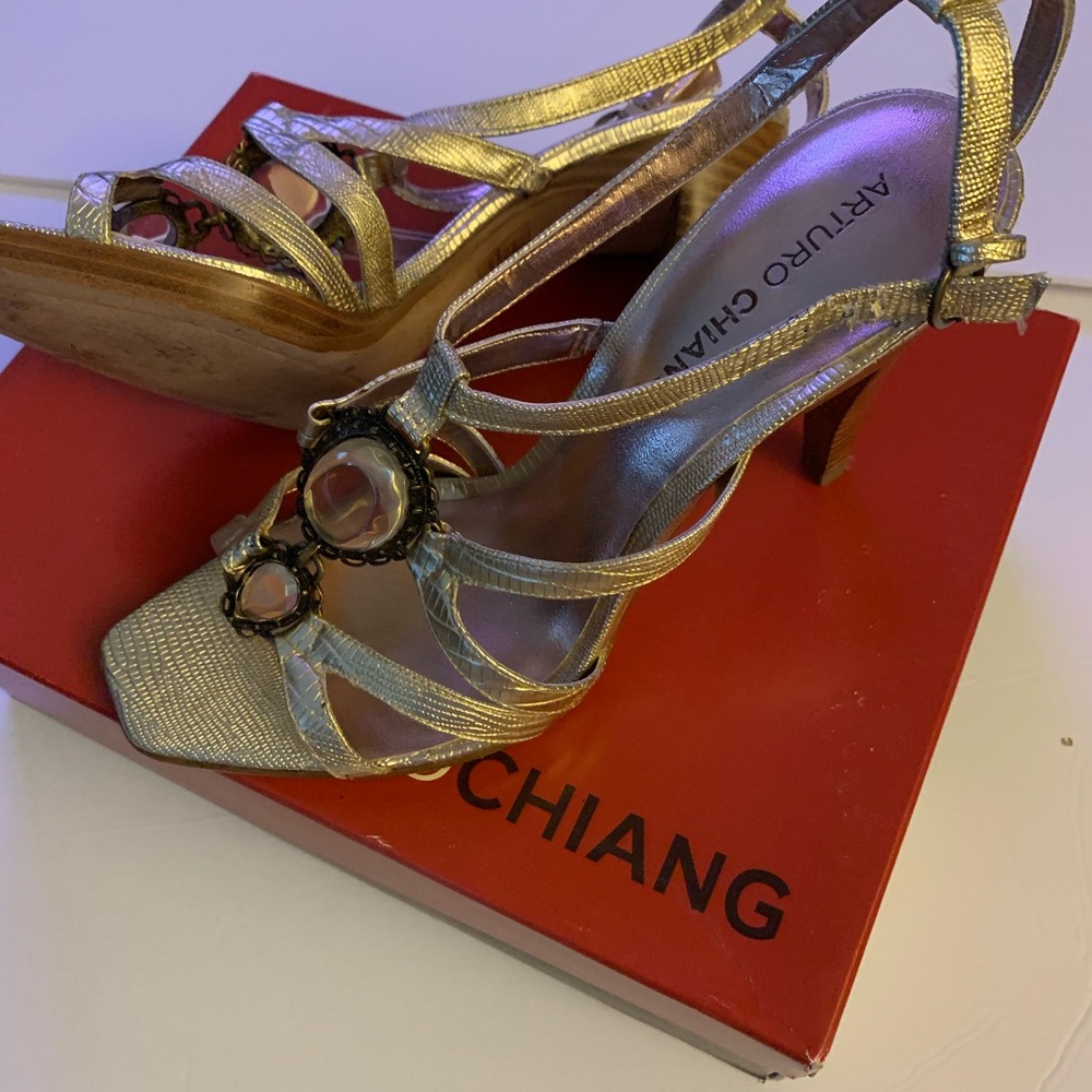 Dressy gold heels